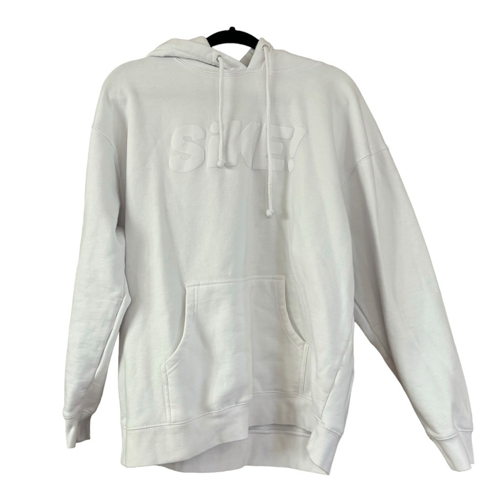 Sike! White Oversized Brushed Cozy Cotton Poly Blend Hoodie Women’s XL Cozy